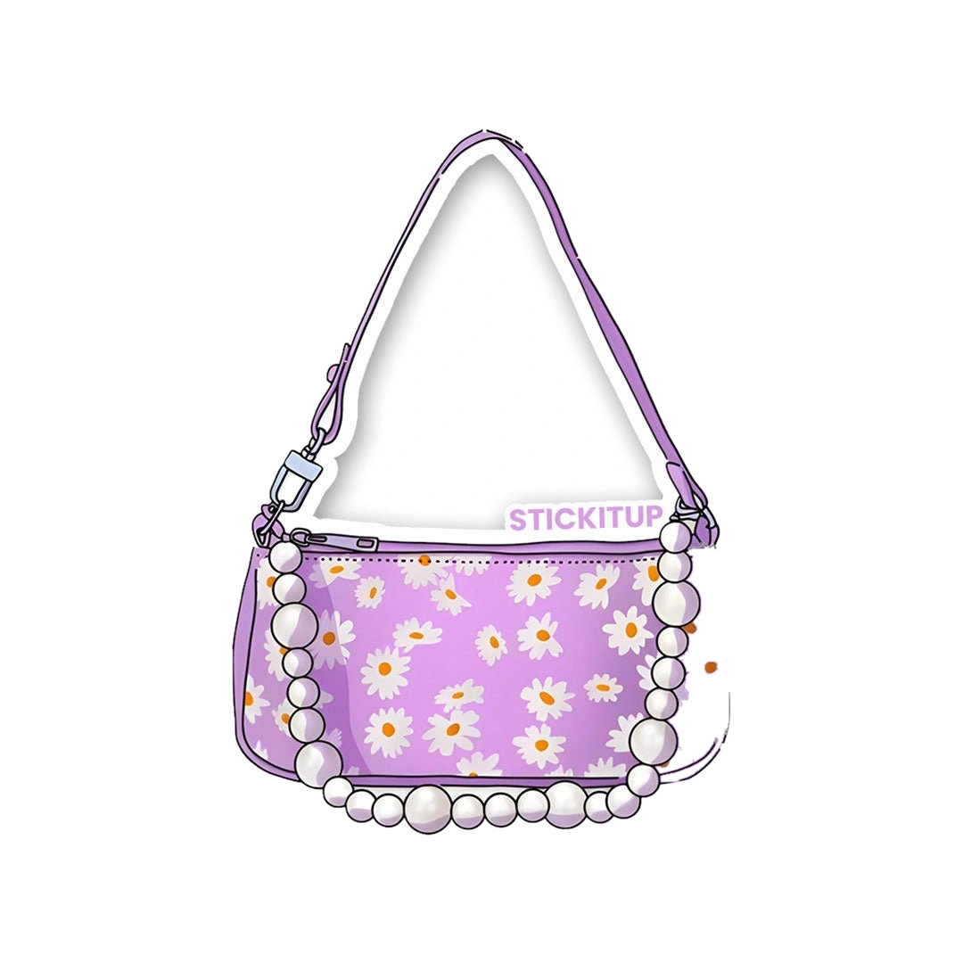 WHITE FLOWER BAG Sticker